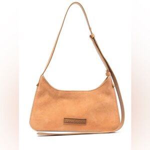 Acne Studios Brown Suede Shoulder Bag - Platt Mini | Color: Brown/Tan